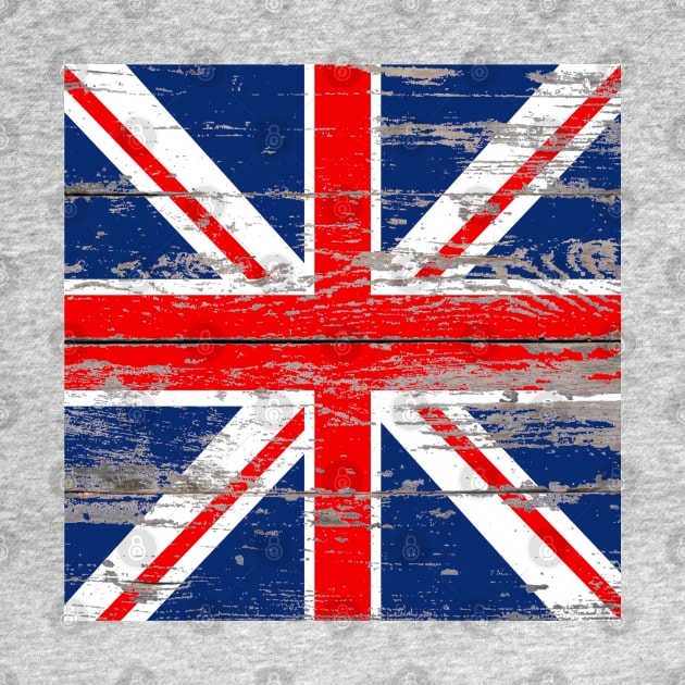 Rustic Barnwood United Kingdom Great Britain Union Jack flag by Tina